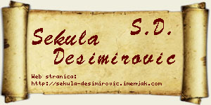 Sekula Desimirović vizit kartica
